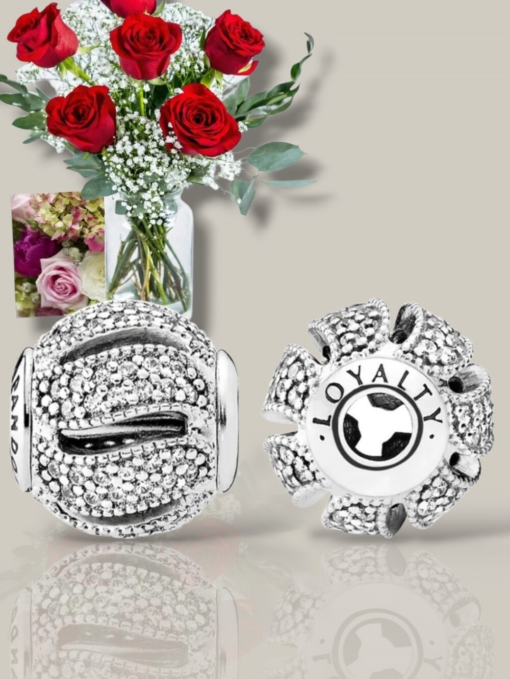 PANDORA Essence Collection LOYALTY Sterling Silver Charm With Clear CZ Retired